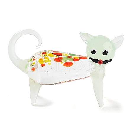 3D Cat Handmade Lampwork Display Decoration DJEW-C012-04-1