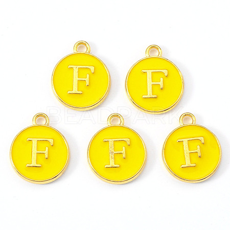 Golden Plated Alloy Enamel Charms X-ENAM-S118-09F-1