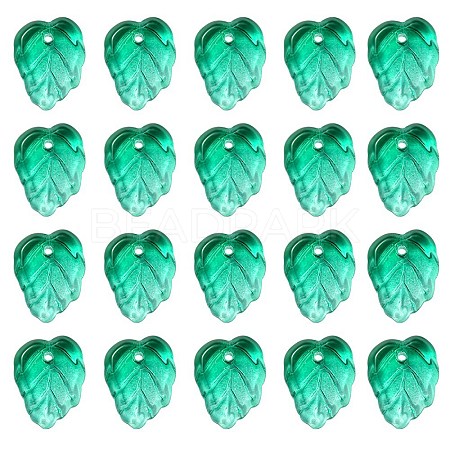 Autumn Theme Two-Tone Transparent Glass Charms GLAA-YW0001-53E-1