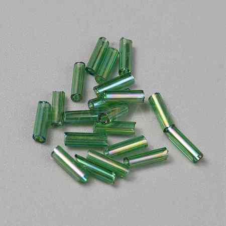 300Pcs Transparent Glass Round Bugle Beads GLAA-WH0015-74D-1