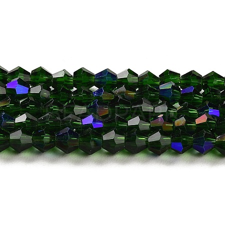 Transparent Electroplate Glass Beads Strands GLAA-F029-4mm-D25-1