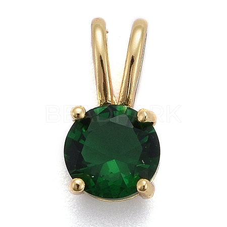 Brass Micro Pave Cubic Zirconia Pendants X-KK-P192-04-G05-1