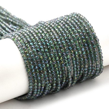 Electroplate Transparent Glass Beads Strands X-GLAA-H021-01A-FR01-1
