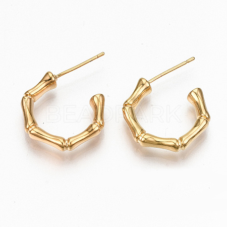 Brass Half Hoop Earrings KK-R117-025-NF-1