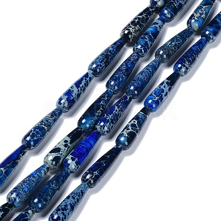 Dyed Natural Imperial Jasper Beads Strands G-G0001-C01-02-1