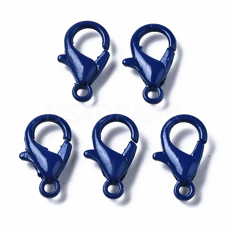 Spray Painted Eco-Friendly Alloy Lobster Claw Clasps PALLOY-T080-06E-02-NR-1