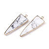 Natural Howlite Pointed Pendants G-N326-56G-2