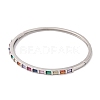 Brass Pave Colorful Glass Hinged Bangles for Women BJEW-S147-21D-P-2