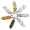 CHGCRAFT 7Pcs 7 Styles Natural Gemstone Double Terminal Pointed Pendants G-CA0001-67-1