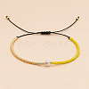 Adjustable Glass Seed Beads Braided Bead Bracelets for Women UG7337-2-1