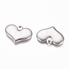 304 Stainless Steel Stamping Blank Tag Heart Pendants STAS-G218-08P-03-2