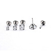 Stainless Steel Clear Cubic Zirconia Threadless Labret Stud WG18B1C-20-1