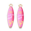 Alloy Enamel Pendants ENAM-T022-40KCG-07-1