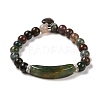 Natural Indian Agate Beads Charm Bracelets BJEW-K164-B10-1