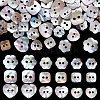 90Pcs 9 Styles 2-Hole Natural Shell Buttons BUTT-PH0001-49-6