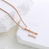 Stainless Steel Letter Pendant Necklaces for Women Men GR8130-8-1