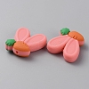 Rabbit Ears with Carrot Food Grade Eco-Friendly Silicone Focal Beads SIL-SZC0003-05C-2