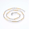 Men's 304 Stainless Steel Bar Link Chain Necklaces NJEW-P218-05-1