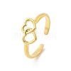 Heart 304 Stainless Steel Open Cuff Rings X-RJEW-R014-03G-01-4