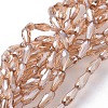 Electroplate Glass Beads Strands X-EGLA-L015-PL-A02-1