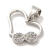 Rack Plating Brass Micro Pave Cubic Zirconia Pendant KK-U027-22P-2