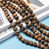Natural Frosted Tiger Eye Round Bead Strands LS-G-M064-10mm-02-5