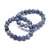 Natural Blue Spot Jasper Bead Stretch Bracelets X-BJEW-K212-A-039-1