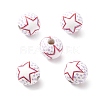 Independence Day Themes Wood European Beads WOOD-I014-01F-2