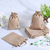Polyester Imitation Burlap Packing Pouches Drawstring Bags ABAG-BBC0001-02B-01-4