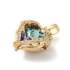 Rack Plating Brass Micro Pave Cubic Zirconia Pendants KK-U022-01G-2