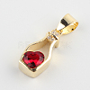 Bottle with Heart Brass Micro Pave Cubic Zirconia Charms Pendants ZIRC-P002-47G-1