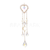 Glass Teardrop & Star Window Hanging Suncatchers HJEW-JM00905-01-1