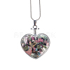 Natural Tourmalinated Quartz Heart Perfume Bottle Pendant Necklace BOTT-PW0002-063F-1