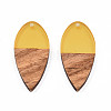 Transparent Resin & Walnut Wood Pendants RESI-N025-031-C08-1