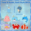 24Pcs 8 Style Sea Animal Alloy Enamel Pendants ENAM-SZ0005-85-2