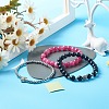 Reiki Crystal Natural Chalcedony Imitation Tourmaline Stretch Bracelets Set for Men Women BJEW-JB06806-02-5