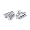 Alloy Initial Slide Charms with Grade A Rhinestones ALRI-R032-A-FF-2