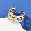 304 Stainless Steel Double Color Cuff Rings RJEW-S635-01GP-20-1
