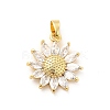 Brass Micro Pave Clear Cubic Zirconia Pendants X-KK-I695-022G-1