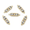 Brass Micro Pave Clear Cubic Zirconia Connector Charms with Enamel KK-E068-VB398-1-1