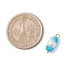 Baking Paint Pearlized Glass Imitation Pearl Pendants PALLOY-JF04300-02-2