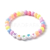 Opaque Acrylic Beads Stretch Bracelet Set for Kid BJEW-JB06589-3