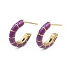 Enamel C-shape Stud Earrings EJEW-N052-05F-1