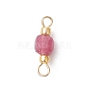 Natural Mixed Stone Faceted Cube Connector Charms PALLOY-JF05037-4