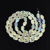 Painted Transparent Glass Beads Strands GLAA-E033-06C-06-2