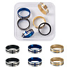 Crafans 6Pcs 3 Colors Stainless Steel Plain Band Rings RJEW-CF0001-02-1