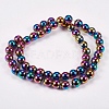 Electroplate Non-magnetic Synthetic Hematite Beads Strands X-G-J169A-8mm-05-2
