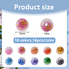 160Pcs 10 Colors Duotone Spray Painted Crackle Acrylic Beads OACR-DC0001-43-2