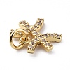 Brass Micro Pave Cubic Zirconia Charms ZIRC-F131-16G-12-3