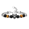 Tiger Eye Beaded Bracelets PW-WG63DC0-01-5